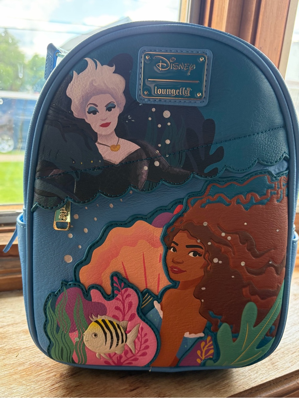 Disney Loungefly Little Mermaid Ariel & Ursula Blue Mini Backpack NWT